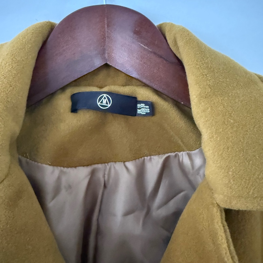 Missguided Mustard Double-Breasted Long Coat - Picture 3 of 8